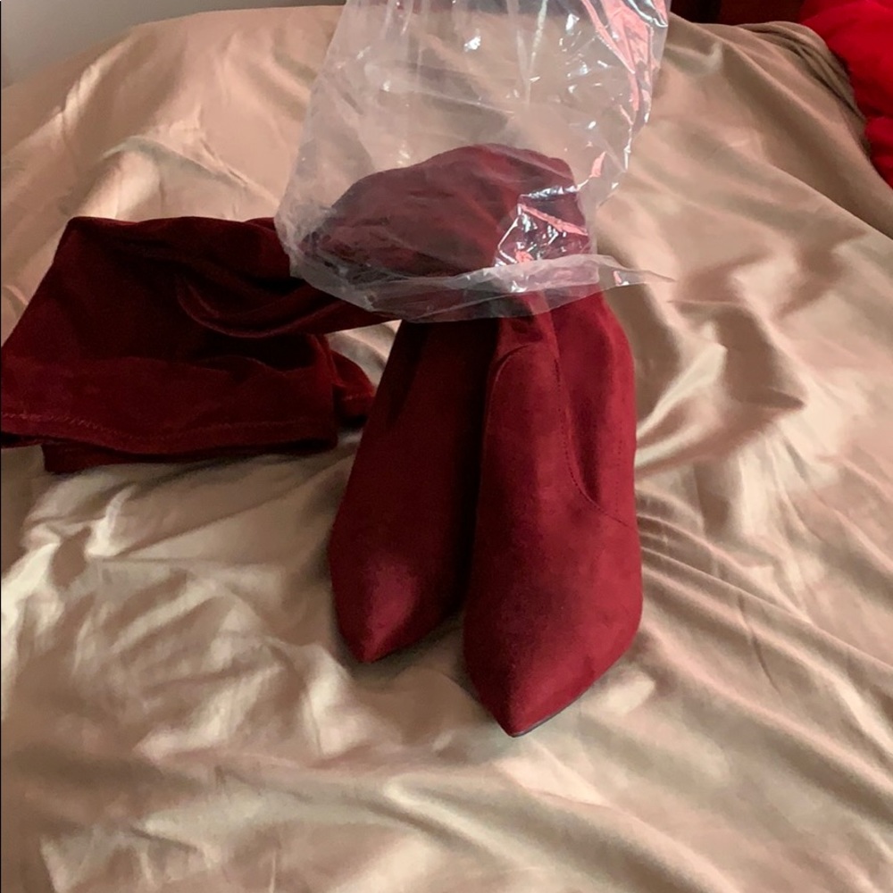 Buy high burgundy boots